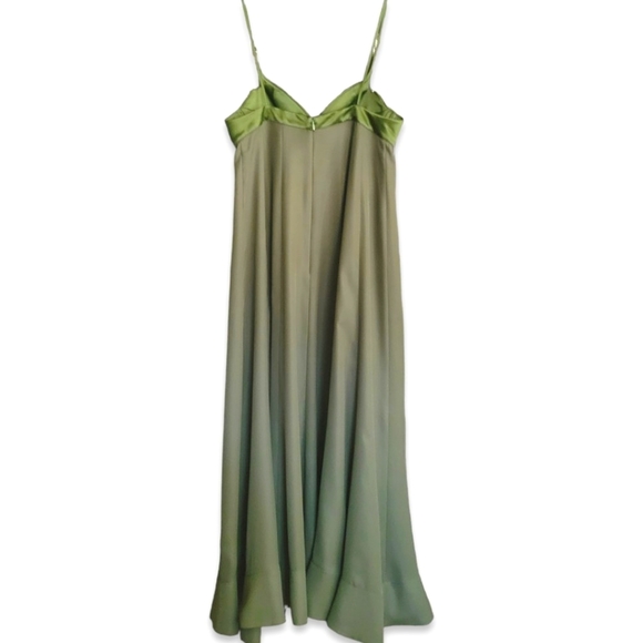 3.1 PHILLIP LIM Fluid Flare Bustier Prom Gown Olive Green - Picture 5 of 16